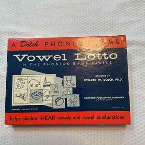 Vintage Dolch phonics vowel lotto game 1956 and take sound matching game 1953